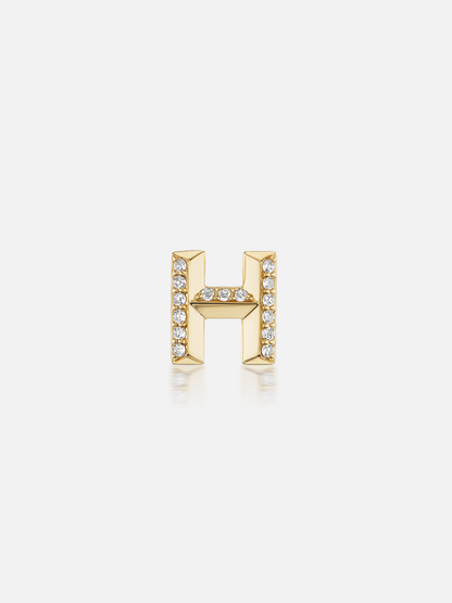 Knife Edge Initial Stud Earring