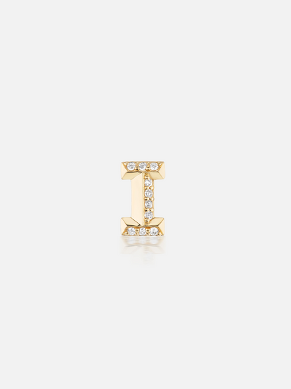Knife Edge Initial Stud Earring