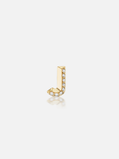 Knife Edge Initial Stud Earring