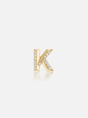 Knife Edge Initial K Stud Earring RTS