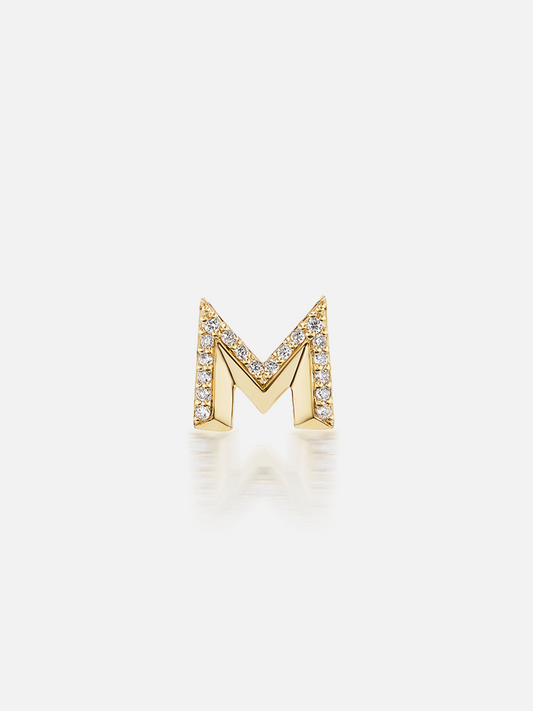 Knife Edge Initial Stud Earring