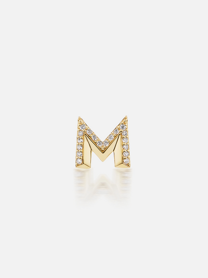 Knife Edge Initial Stud Earring