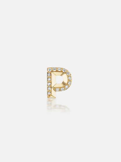 Knife Edge Initial Stud Earring