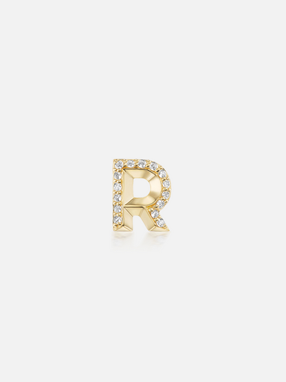 Knife Edge Initial Stud Earring