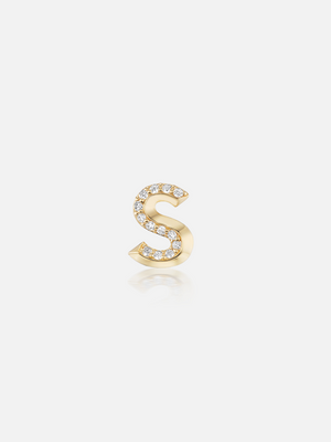 Knife Edge Initial S Stud Earring RTS