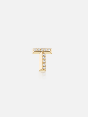 Knife Edge Initial T Stud Earring RTS