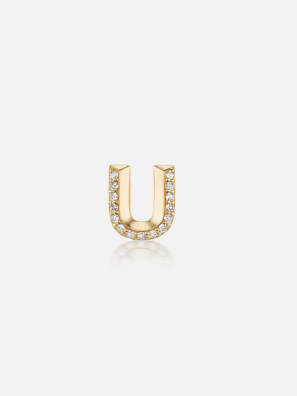 Knife Edge Initial Stud Earring