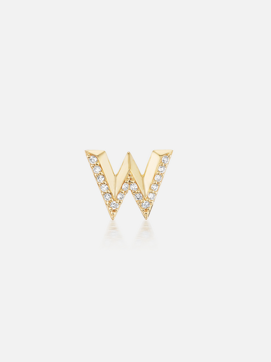 Knife Edge Initial Stud Earring