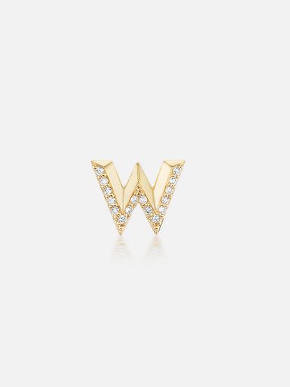 Knife Edge Initial Stud Earring