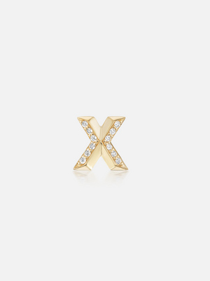 Knife Edge Initial X Ohrstecker RTS