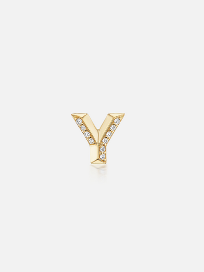Knife Edge Initial Stud Earring