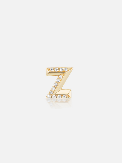 Knife Edge Initial Stud Earring