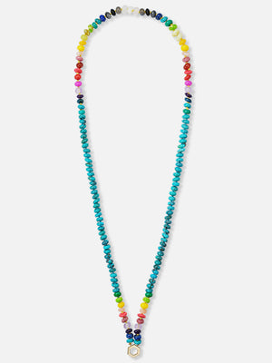 32" Rainbow Turquoise Bead Foundation Necklace