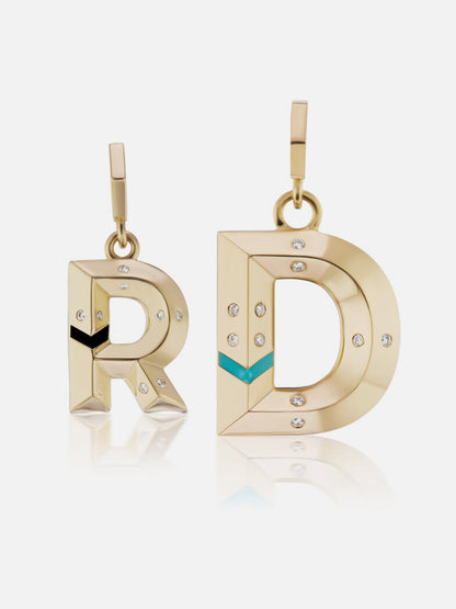 Knife Edge Letter Charm