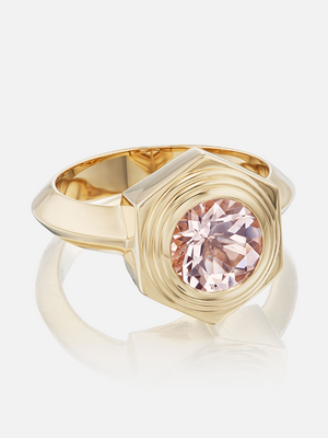 Hexed Morganite Ring