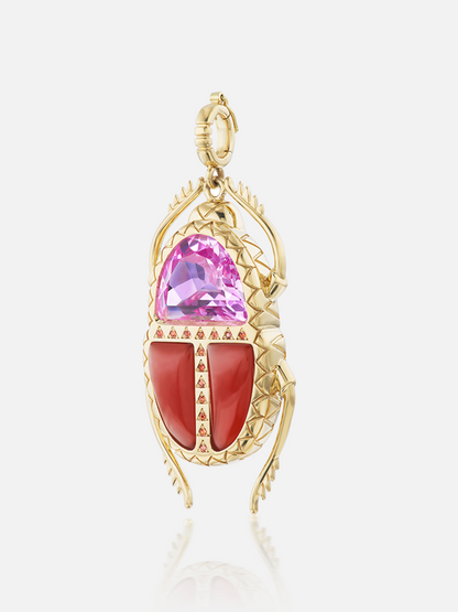 Scarab Pendant Pink Topaz