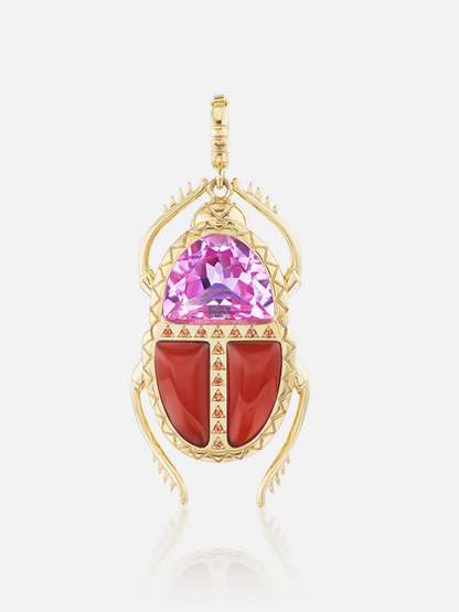 Scarab Pendant Pink Topaz
