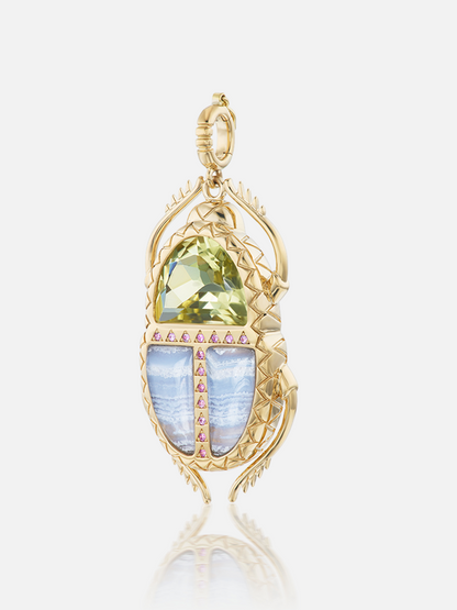 Scarab Pendant Lemon Quartz