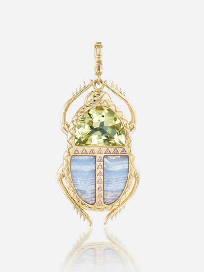 Scarab Pendant Lemon Quartz