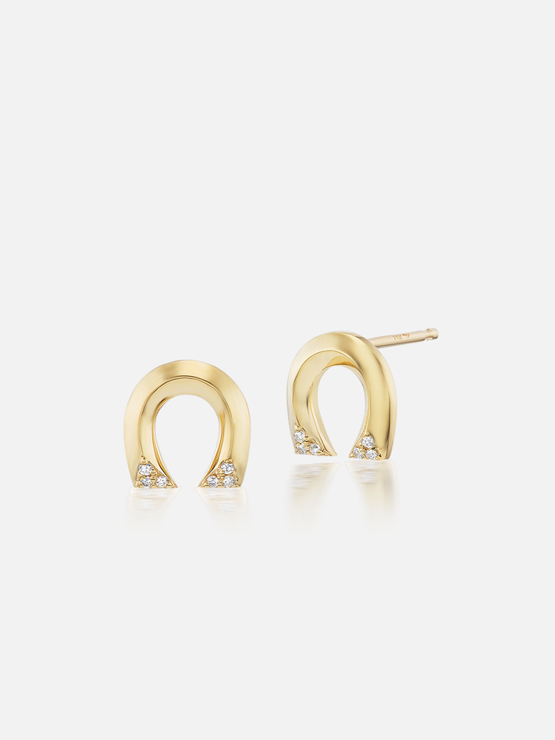 Tiny Horseshoe Stud Earrings