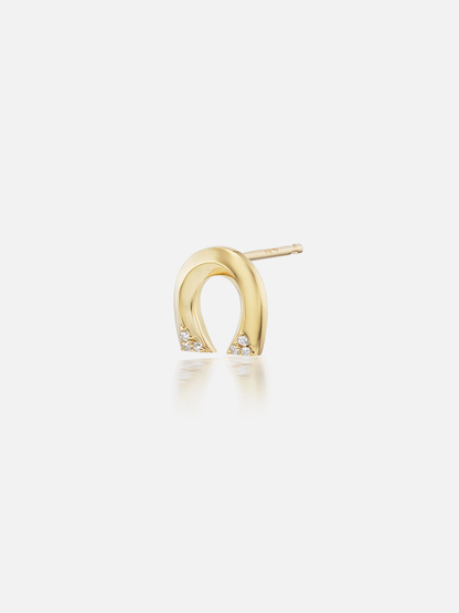 Tiny Horseshoe Stud Earring Single