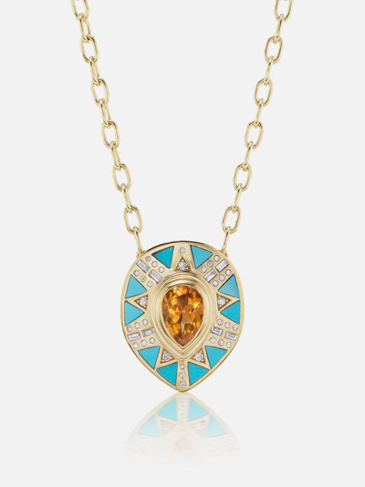 16" Cleopatra's Tear Pendant Necklace