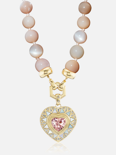 Granat- und Mondstein-Halskette