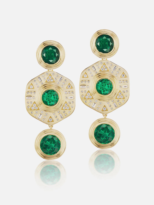 Harwell Godfrey x Muzo Emerald Drop Earrings