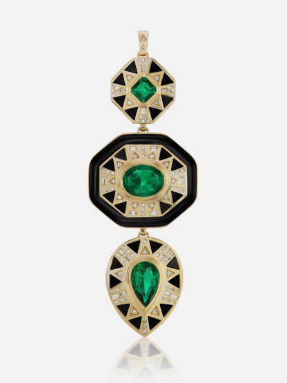 HARWELL GODFREY X MUZO EMERALD TOTEM ANHÄNGER HALSKETTE SET
