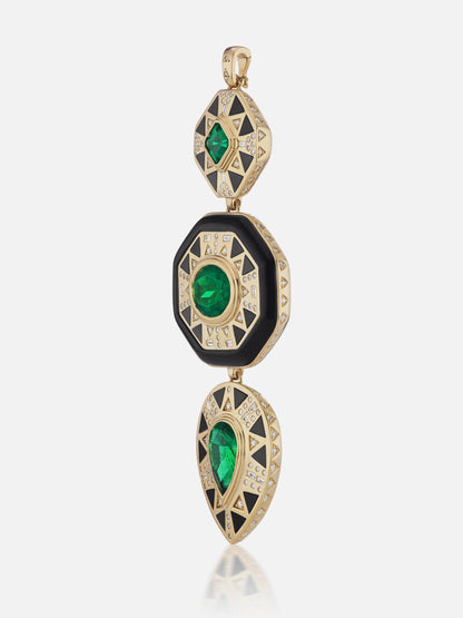 HARWELL GODFREY X MUZO EMERALD TOTEM ANHÄNGER HALSKETTE SET