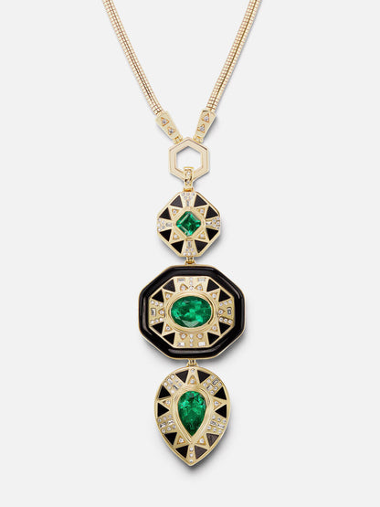 HARWELL GODFREY X MUZO EMERALD TOTEM ANHÄNGER HALSKETTE SET