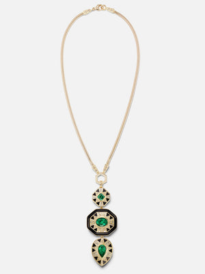 HARWELL GODFREY X MUZO EMERALD TOTEM PENDANT NECKLACE SET