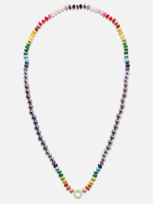 32" Tahiti-Perlen- und Regenbogenperlen-Foundation-Halskette