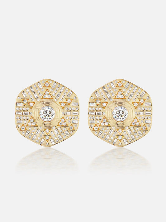 Stardust Major Button Stud Earrings