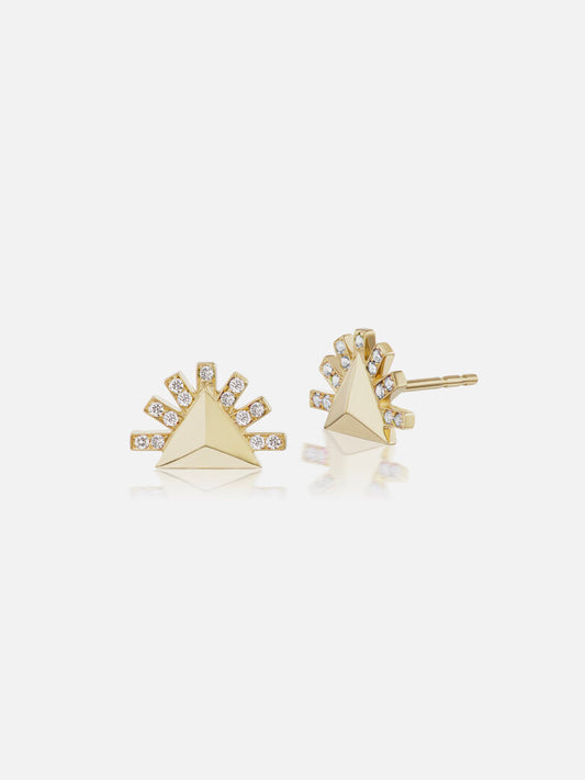 Tiny Sunburst Stud Earrings