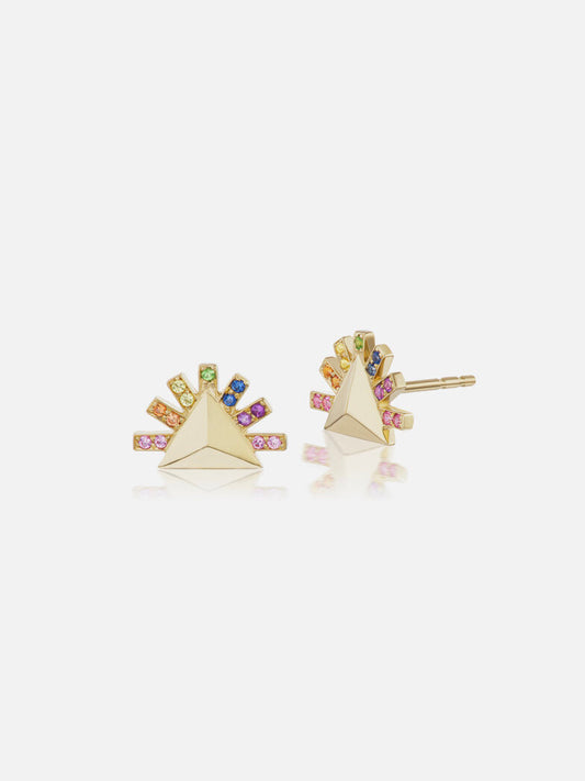 Tiny Sunburst Stud Earrings